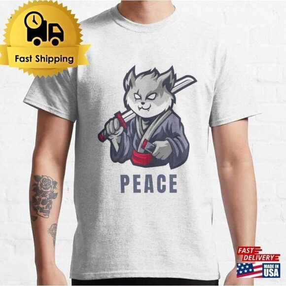 Posh M Other - Samurai Cat Retro Japanese Aesthetic Cute Warrior Graphic T-Shirt 181
